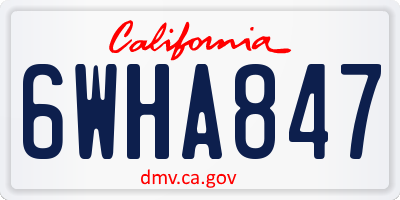 CA license plate 6WHA847
