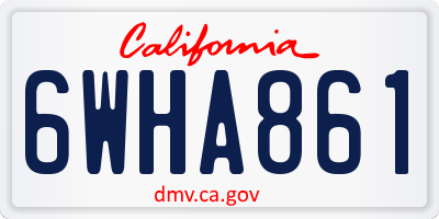 CA license plate 6WHA861