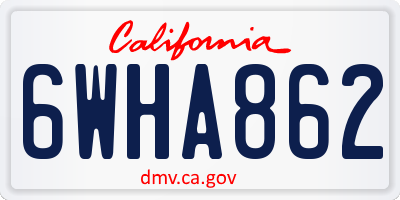 CA license plate 6WHA862