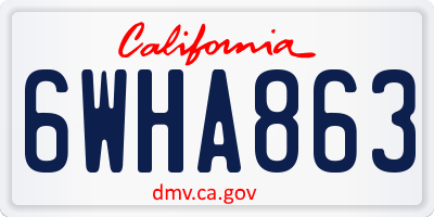 CA license plate 6WHA863