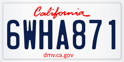 CA license plate 6WHA871
