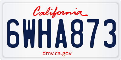 CA license plate 6WHA873