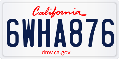 CA license plate 6WHA876