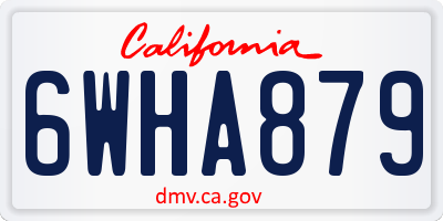 CA license plate 6WHA879