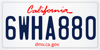 CA license plate 6WHA880