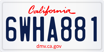 CA license plate 6WHA881