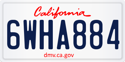 CA license plate 6WHA884