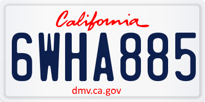 CA license plate 6WHA885