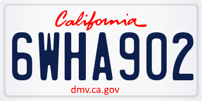 CA license plate 6WHA902