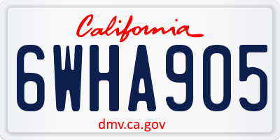 CA license plate 6WHA905