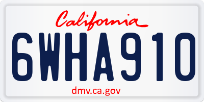 CA license plate 6WHA910