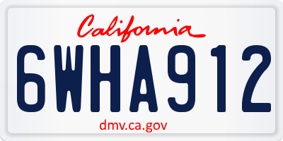 CA license plate 6WHA912
