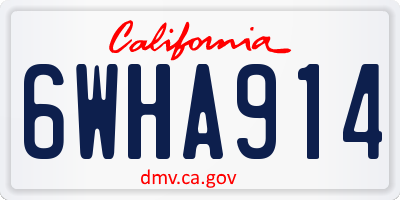 CA license plate 6WHA914