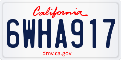CA license plate 6WHA917