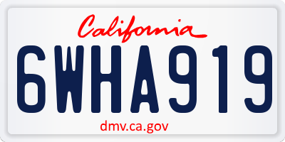 CA license plate 6WHA919