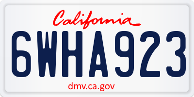 CA license plate 6WHA923
