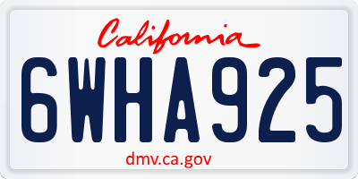 CA license plate 6WHA925