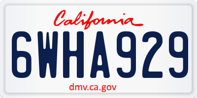 CA license plate 6WHA929