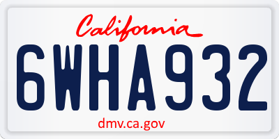 CA license plate 6WHA932