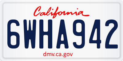 CA license plate 6WHA942
