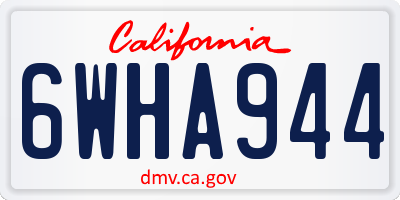 CA license plate 6WHA944