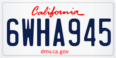 CA license plate 6WHA945
