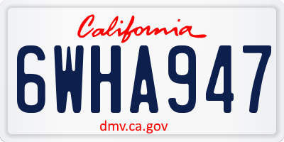 CA license plate 6WHA947