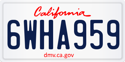 CA license plate 6WHA959