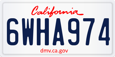 CA license plate 6WHA974