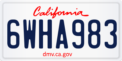 CA license plate 6WHA983