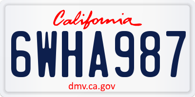 CA license plate 6WHA987
