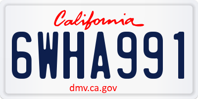 CA license plate 6WHA991