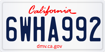 CA license plate 6WHA992