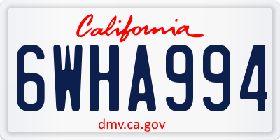 CA license plate 6WHA994