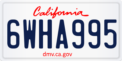 CA license plate 6WHA995