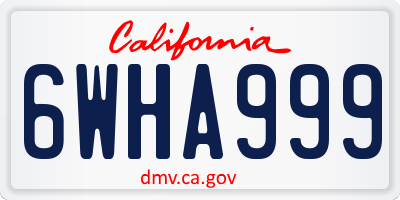 CA license plate 6WHA999