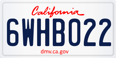CA license plate 6WHB022