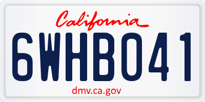 CA license plate 6WHB041
