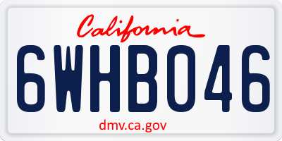 CA license plate 6WHB046