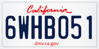 CA license plate 6WHB051