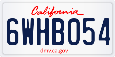 CA license plate 6WHB054