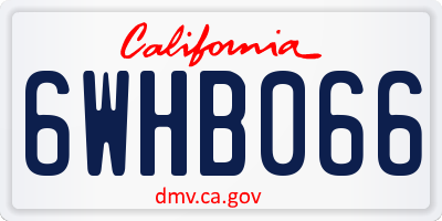 CA license plate 6WHB066