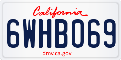CA license plate 6WHB069