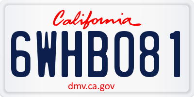 CA license plate 6WHB081