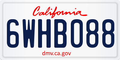 CA license plate 6WHB088