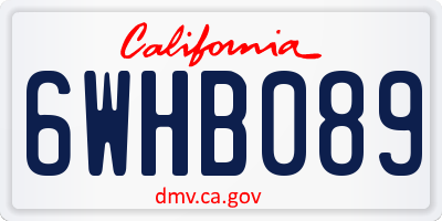 CA license plate 6WHB089
