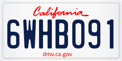 CA license plate 6WHB091