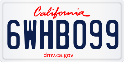 CA license plate 6WHB099