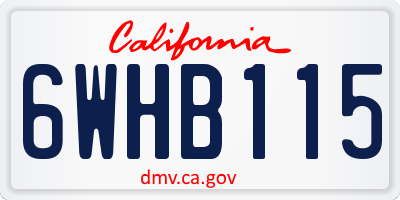 CA license plate 6WHB115