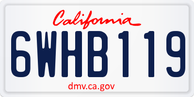 CA license plate 6WHB119